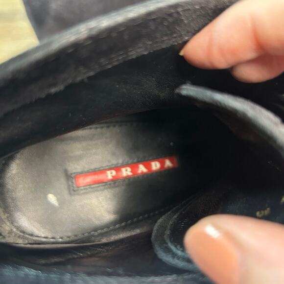 PRADA Rossa Desert Wedge Black Suede
SIZE 38 Lace-up Booties - Picture 8 of 10
